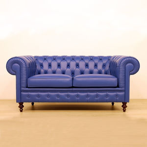 Chesterfield-Sofa / Leder / Stoff / 2 Plätze