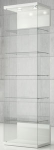 moderne Vitrine / auf Beinen / Glas / beleuchtet