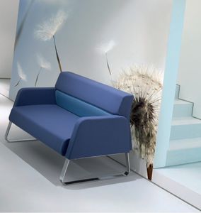 modernes Sofa / Stoff / Leder / Metall