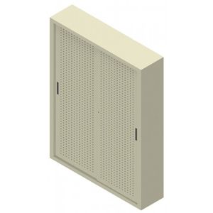 hoher Aktenschrank / Holz / Schiebetüren / modern