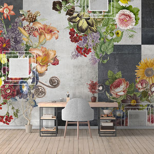 moderne Tapeten / Stoff / Vinyl / Blumenmuster