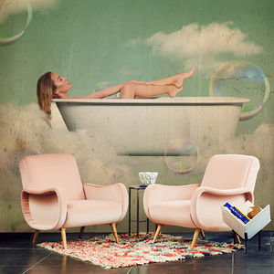 moderne Tapeten / Stoff / Vinyl / mit Naturmotiv