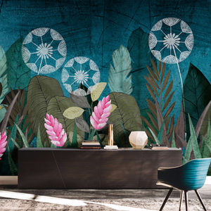 klassische Tapeten / Stoff / Vinyl / Blumenmuster