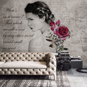 moderne Tapeten / Stoff / Vinyl / Blumenmuster