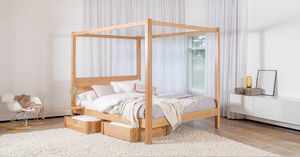 Himmelbett / doppelt / modern / mit integriertem Nachttisch