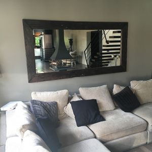 wandmontierter Spiegel / modern / rechteckig / aus Teakholz