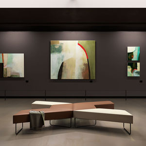 modulare Polsterbank / modern / Stoff / Metall