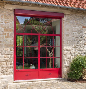 einflügelige Fenstertür / Aluminium / Doppelverglasung / wärmeisoliert