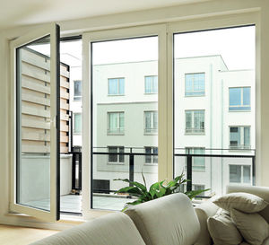 einflügelige Fenstertür / Aluminium / Doppelverglasung / mit Wärmedämmung