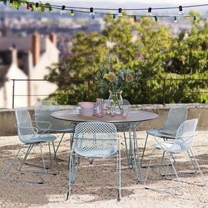 Designtisch / originell / Stahl / HPL / rund