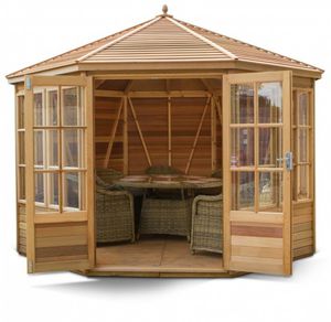 Holz-Gartenhaus / Glas / modern / für Privatgebrauch