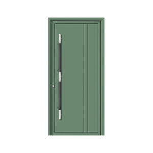 Eingangstür / einflügelig / Aluminium / Edelstahl