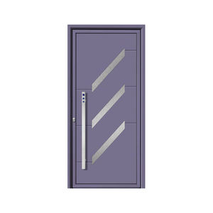 Eingangstür / einflügelig / Aluminium / Edelstahl