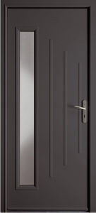 Eingangstür / einflügelig / Aluminium / halbverglast