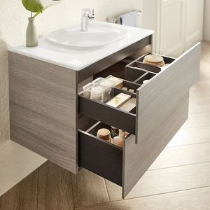 hängender Waschtisch-Unterschrank / Spanplatte / modern / Schubladen
