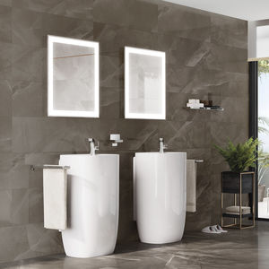 freistehendes Waschbecken / aus Porzellan / modern / Mischbatterie