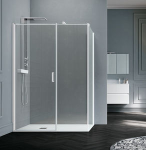 einflügelige Duschwand / für Eckeinbau / für Nischen / Glas