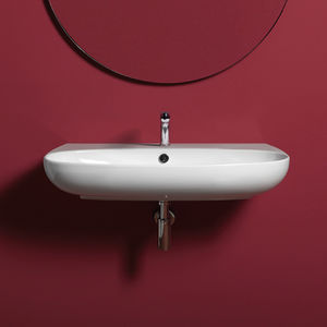 Wand-Waschbecken / oval / Keramik / modern