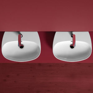 Wand-Waschbecken / oval / modern