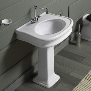 Freistehend-Waschbecken / oval / Keramik / klassisch