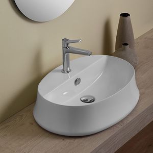 Aufsatzwaschbecken / oval / Keramik / modern