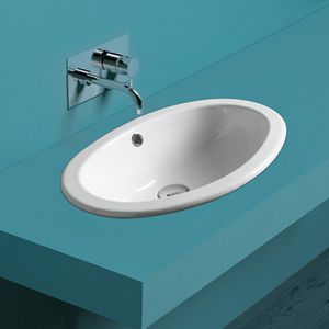 Einbauwaschbecken / oval / Keramik / modern