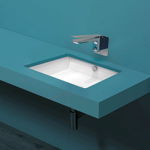 Unterbauwaschbecken / rechteckig / Keramik / modern