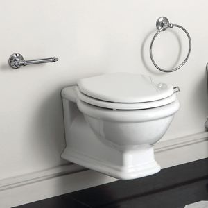 hängendes WC / Keramik / mit eingebauter Spülung / Spülrandlos