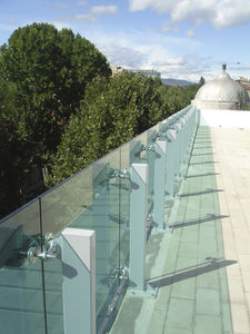Edelstahl-Geländer / Glasplatten / für Balkon