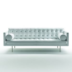 modernes Sofa / Leder / Stoff / 3 Plätze