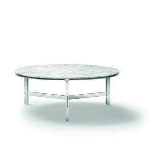 moderner Couchtisch / Metall / aus Marmor / Massivholz