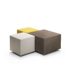 moderner Sitzpuff / Stoff / Leder / quadratisch