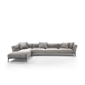 modulierbares Sofa / modern / Stoffbezug / Leder