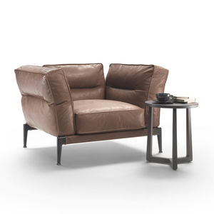 moderner Sessel / Stoff / Leder / mit abnehmbaren Bezug