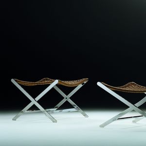 moderner Hocker / Leder / Metall / von Antonio Citterio
