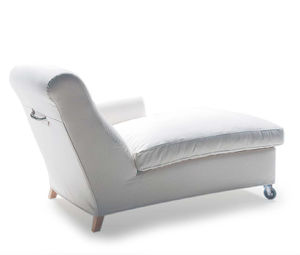 klassische Liege / Stoff / Leder / mit Rollen