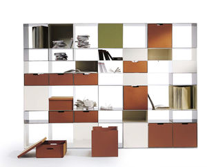 Modulregal / modern / Metall / Glas
