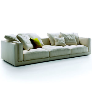 modernes Sofa / Stoff / Leder / 3 Plätze