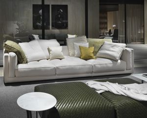 modernes Sofa / Stoff / Leder / 3 Plätze