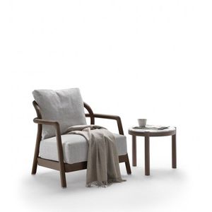 Sessel / Skandinavisches Design / Stoff / Leder / Holz