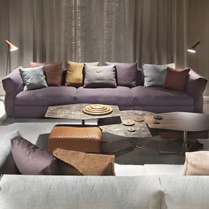 modulierbares Sofa / modern / Stoff / Leder