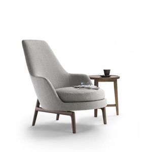 Sessel / Skandinavisches Design / Stoff / Leder / Holz
