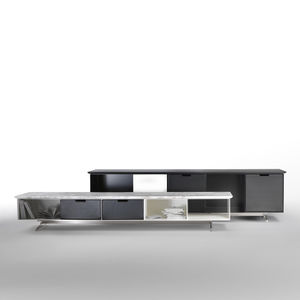 modernes Sideboard / Metall / Leder / aus Marmor