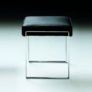 moderner Hocker / Leder / Metall / Stoff
