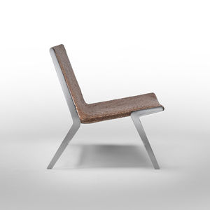 moderner Kaminsessel / Leder / Metall / von Antonio Citterio