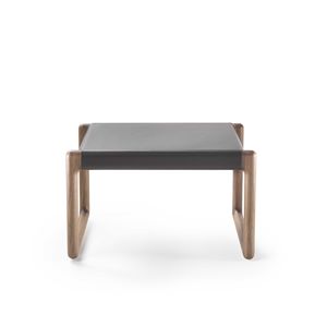moderne Ottomane / Holz / Leder / Innenraum
