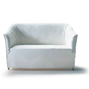 klassisches Sofa / Leder / Stoff / 2 Plätze
