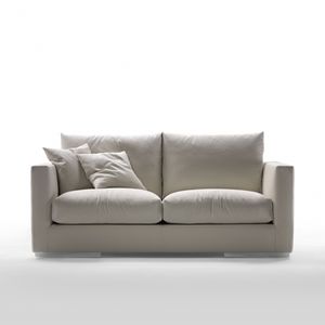 modulierbares Sofa / modern / Leder / Stoff