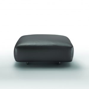 moderne Ottomane / Stoff / Leder / mit abnehmbaren Bezug