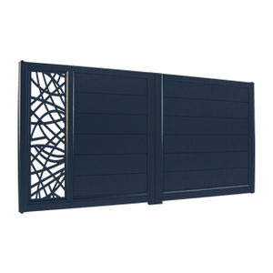einflügelige Tore / Schiebe / Aluminium / Lamellen